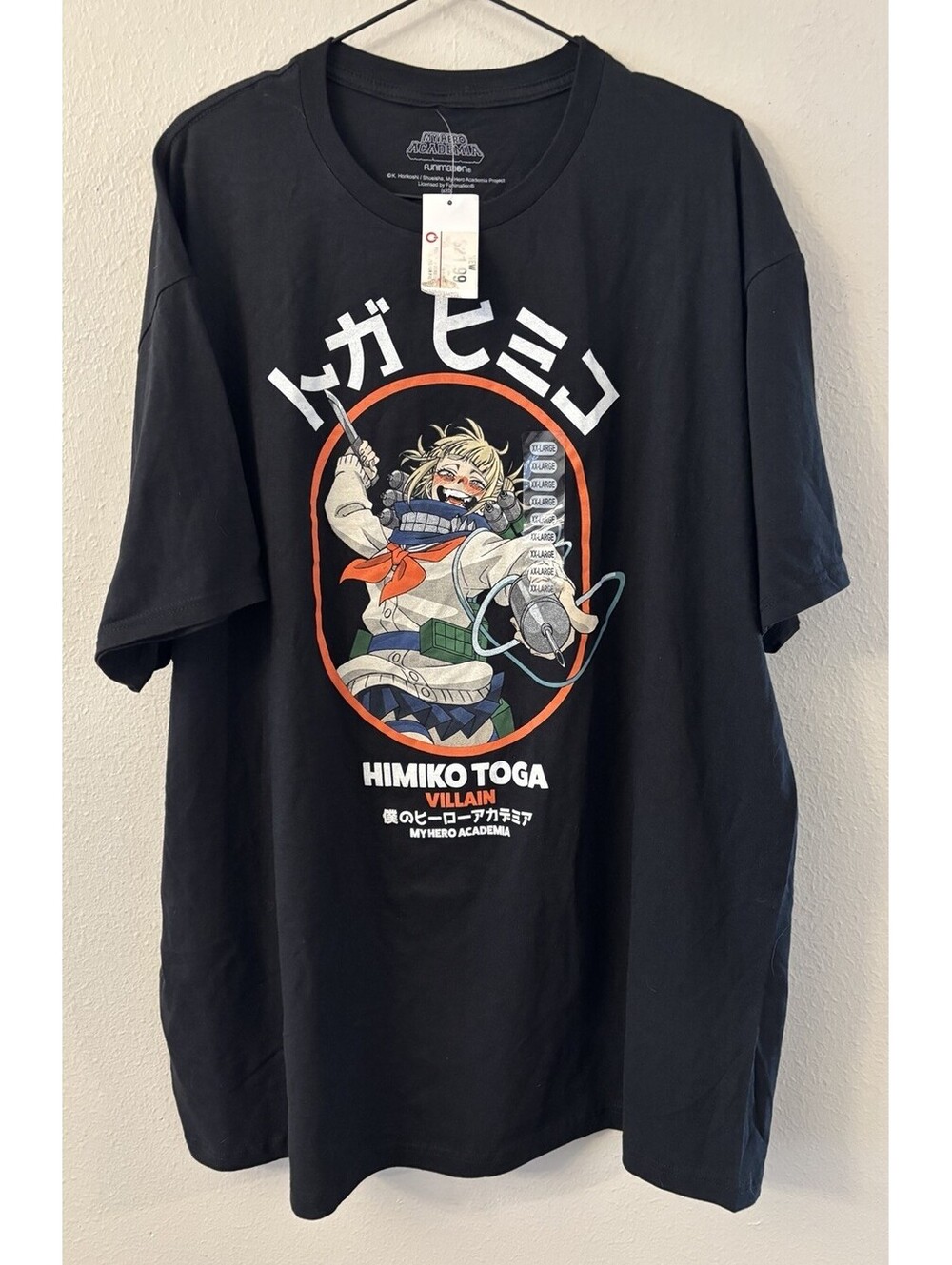 NWT MY HERO ACADEMIA: Himiko Toga Villain Black T-Shirt 2XL Cotton Funimation